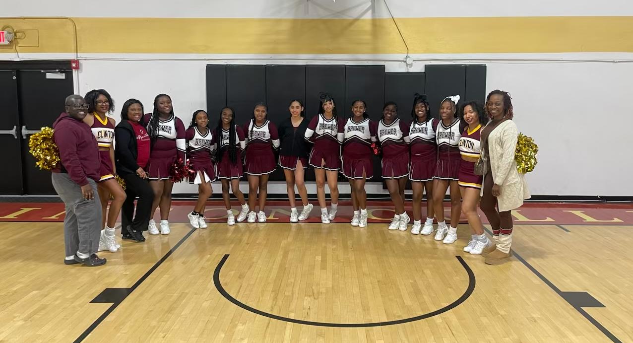 Clinton Cheer team Welcomes Brewer Middle